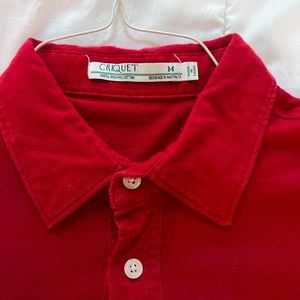 Mens Criquet red polo shirt